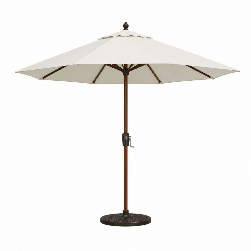 Gartenschirm mit Ständer Creme Polyester Hartholz Rund Ø 270 cm Höhe 245 cm