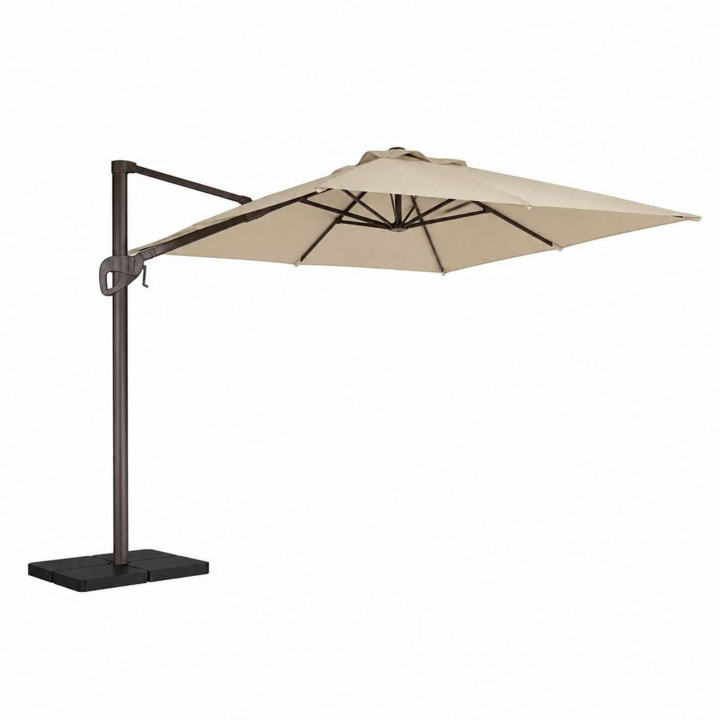 Ampelschirm Sonnenschirm Beige Polyester Quadratisch 300 x 300 cm mit Stahlgestell
