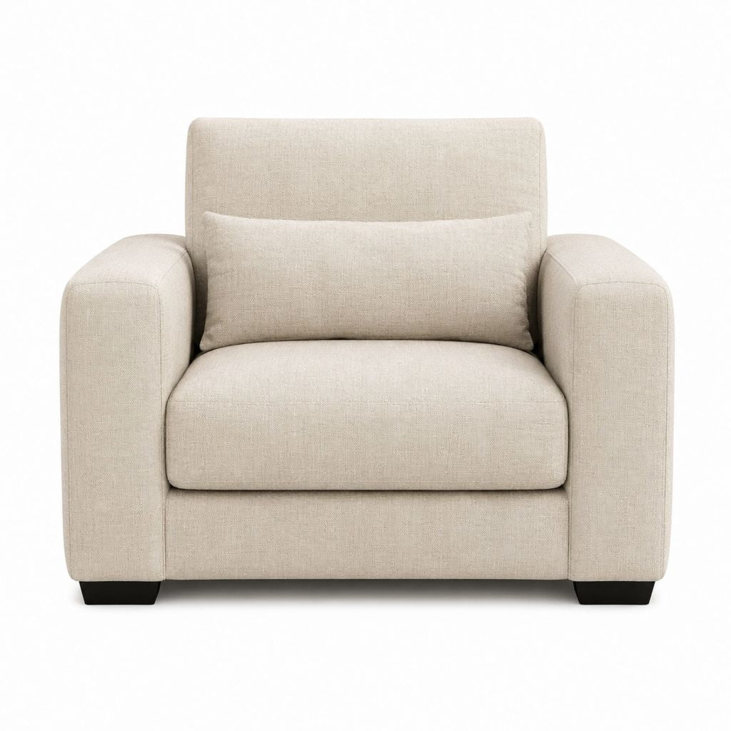 Sessel Beige mit Polyesterbezug und Schaumstoffpolsterung 100 x 90 x 85 cm