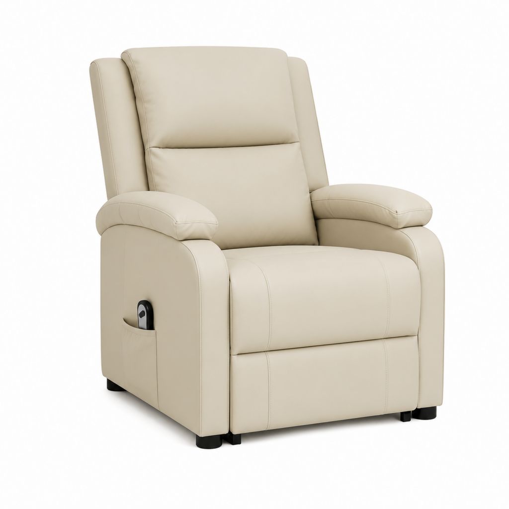 Elektrischer Relaxsessel Beige mit PU-Kunstlederbezug 104 x 82 x 92 cm