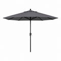 Sonnenschirm mit Kurbel Anthrazit Polyester Stahl achteckig Ø 300 cm Höhe 250 cm