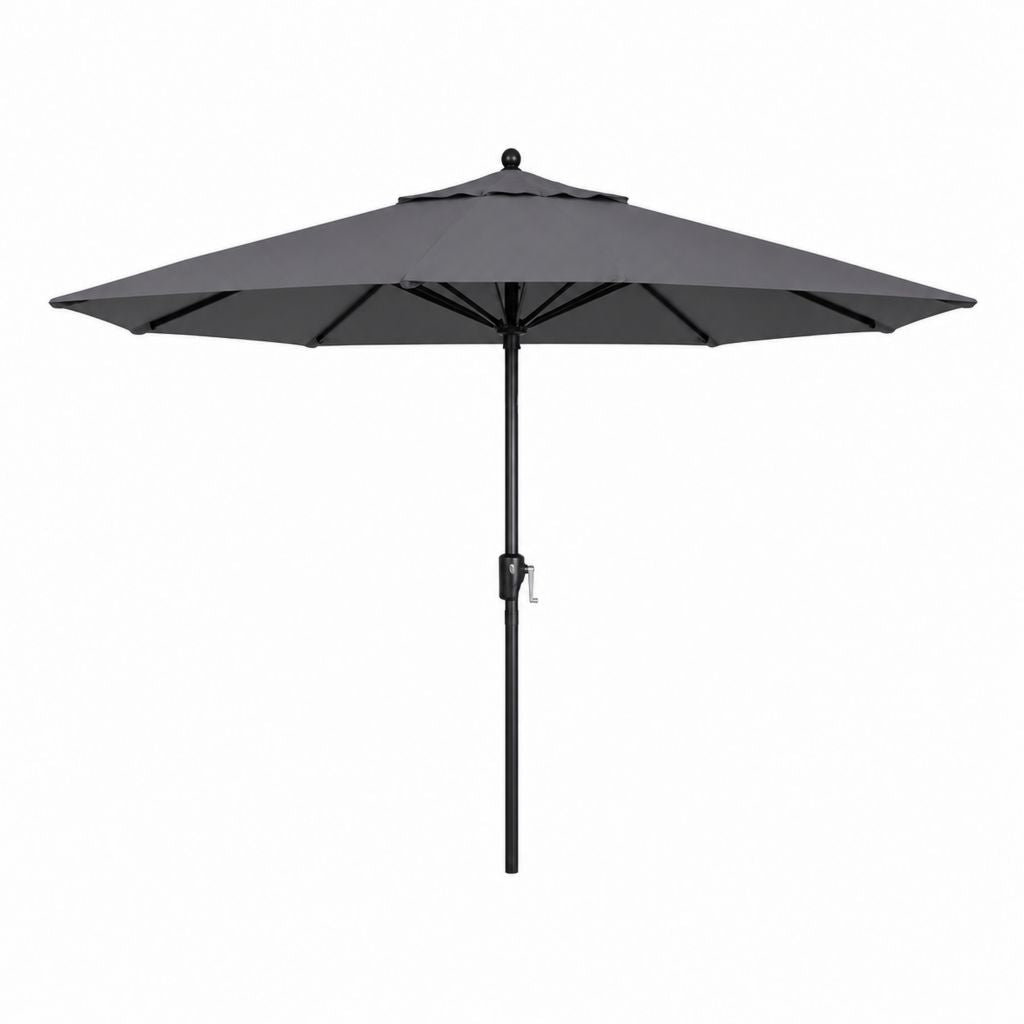 Sonnenschirm mit Kurbel Anthrazit Polyester Stahl achteckig Ø 300 cm Höhe 250 cm