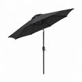 Sonnenschirm Schwarz Polyester Stahl rund Ø 300 cm mit Kurbel und Neigefunktion