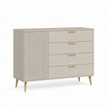 Kommode mit 4 Schubladen und Tür Greige MDF 120 x 40 x 85 cm