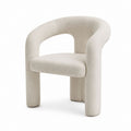 Sessel Creme mit Polyester-Bouclébezug und Rundform 75 x 70 x 70 cm