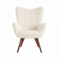 Ohrensessel Creme Bouclé-Polyester geschwungene Form 80 x 83 x 105 cm