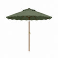 Gartenschirm mit Kurbel Grün Polyester Massivholz achteckig Ø 300 cm Höhe 250 cm