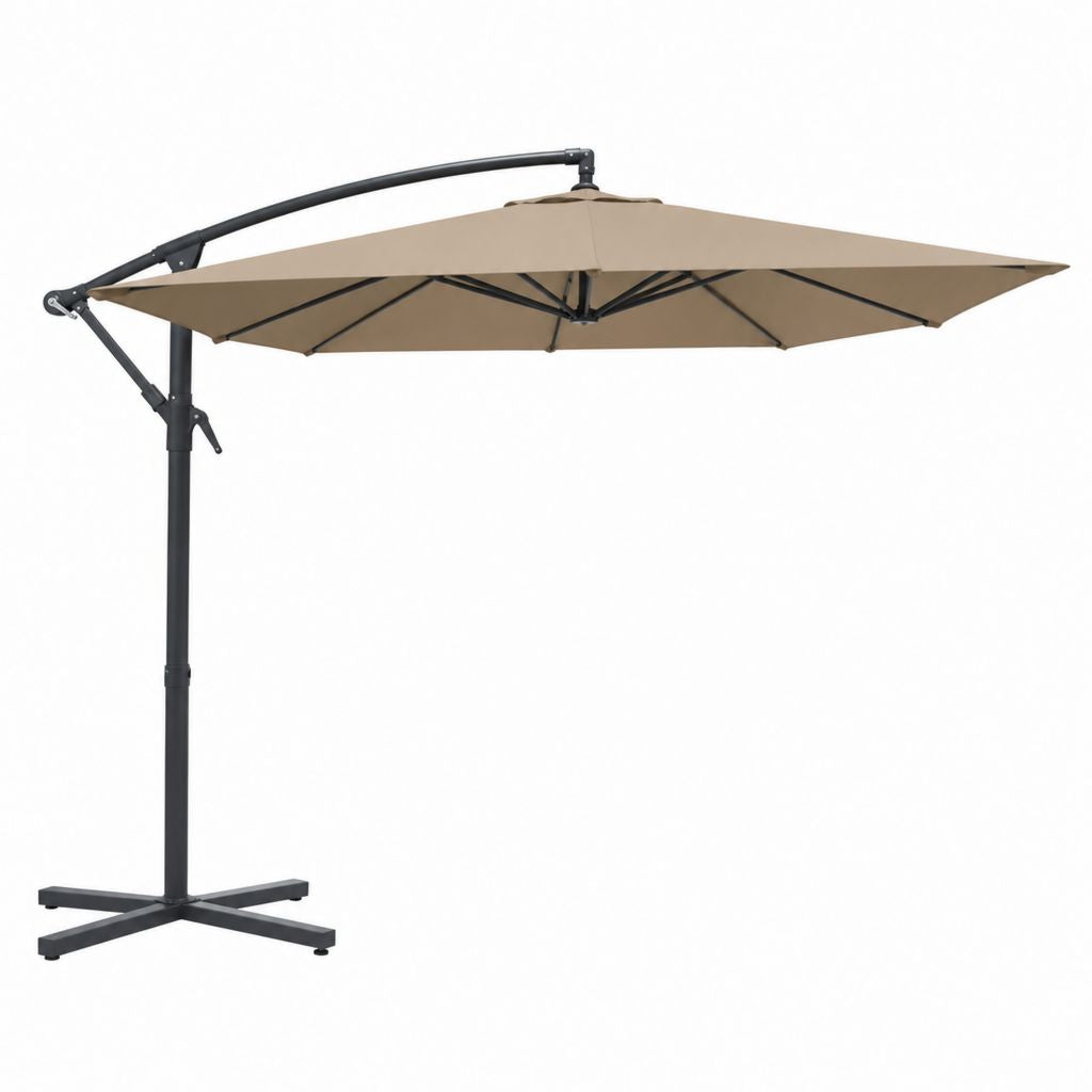Ampelschirm Sonnenschirm Beige Polyester Quadratisch 300 x 300 x 250 cm
