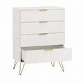 Hochkommode mit 4 Schubladen Weiß MDF 80 x 40 x 110 cm