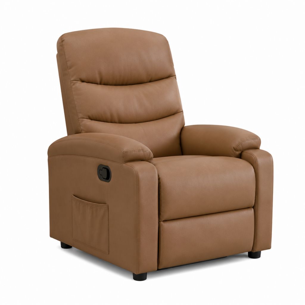 Relaxsessel mit manueller Liegefunktion Braun PU-Kunstleder 89 x 95 x 103 cm