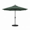 Gartenschirm Set dunkelgrün Polyester achteckig Ø 300 cm H 250 cm mit Stahlmast und Schirmständer